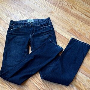 PAIGE Women's Dark Blue Straight Jeans